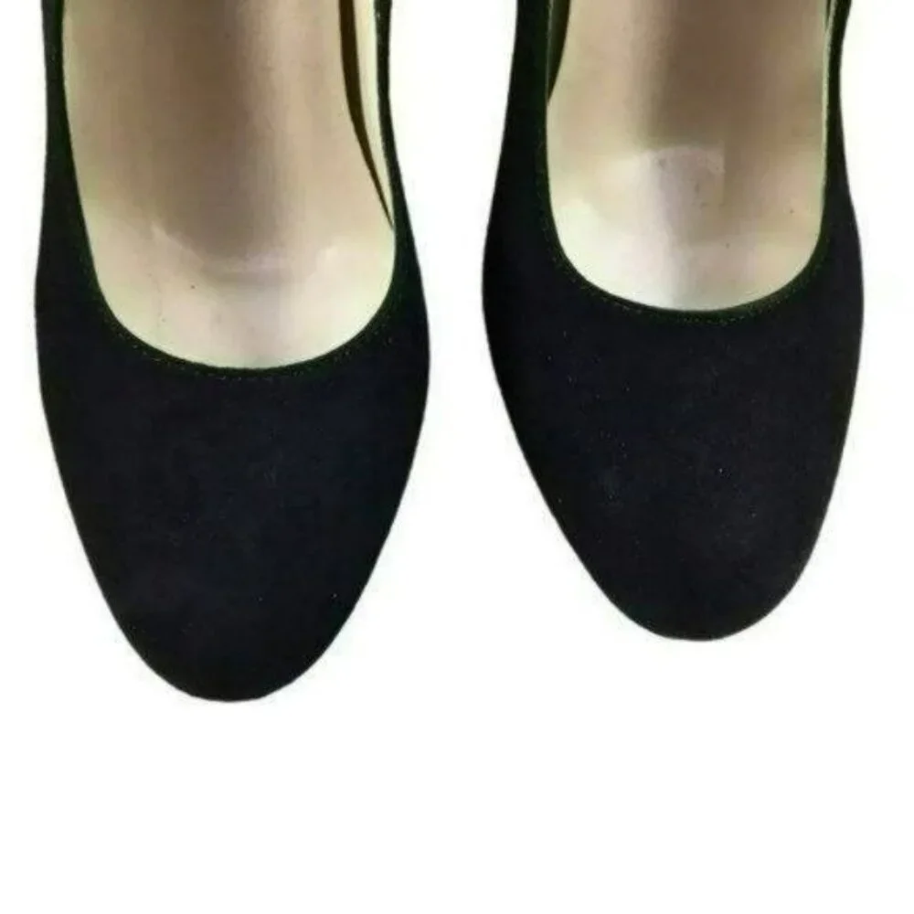 Unisa Size 9.5 Black Suede Leather Platform Chunky Heel Shoes